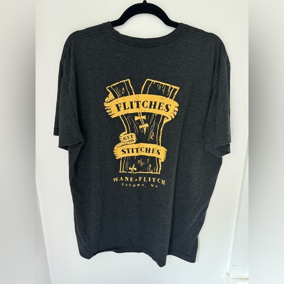 Dark gray Flitches get Stiches Tee size XL #411 - Picture 2 of 3